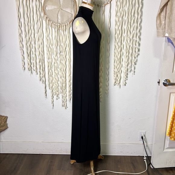 Vince Black Sleeveless Turtleneck Midi Dress Size Large - Picture 3 of 11